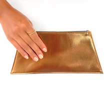 Load image into Gallery viewer, Metallic Leather Clutch