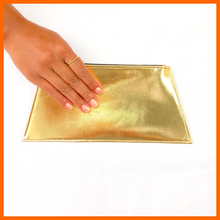 Load image into Gallery viewer, Metallic Leather Clutch