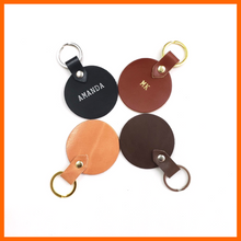 Load image into Gallery viewer, Leather Round Keychain