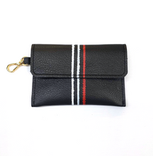 Load image into Gallery viewer, Stripe Leather Keychain Wallet