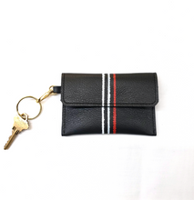 Load image into Gallery viewer, Stripe Leather Keychain Wallet