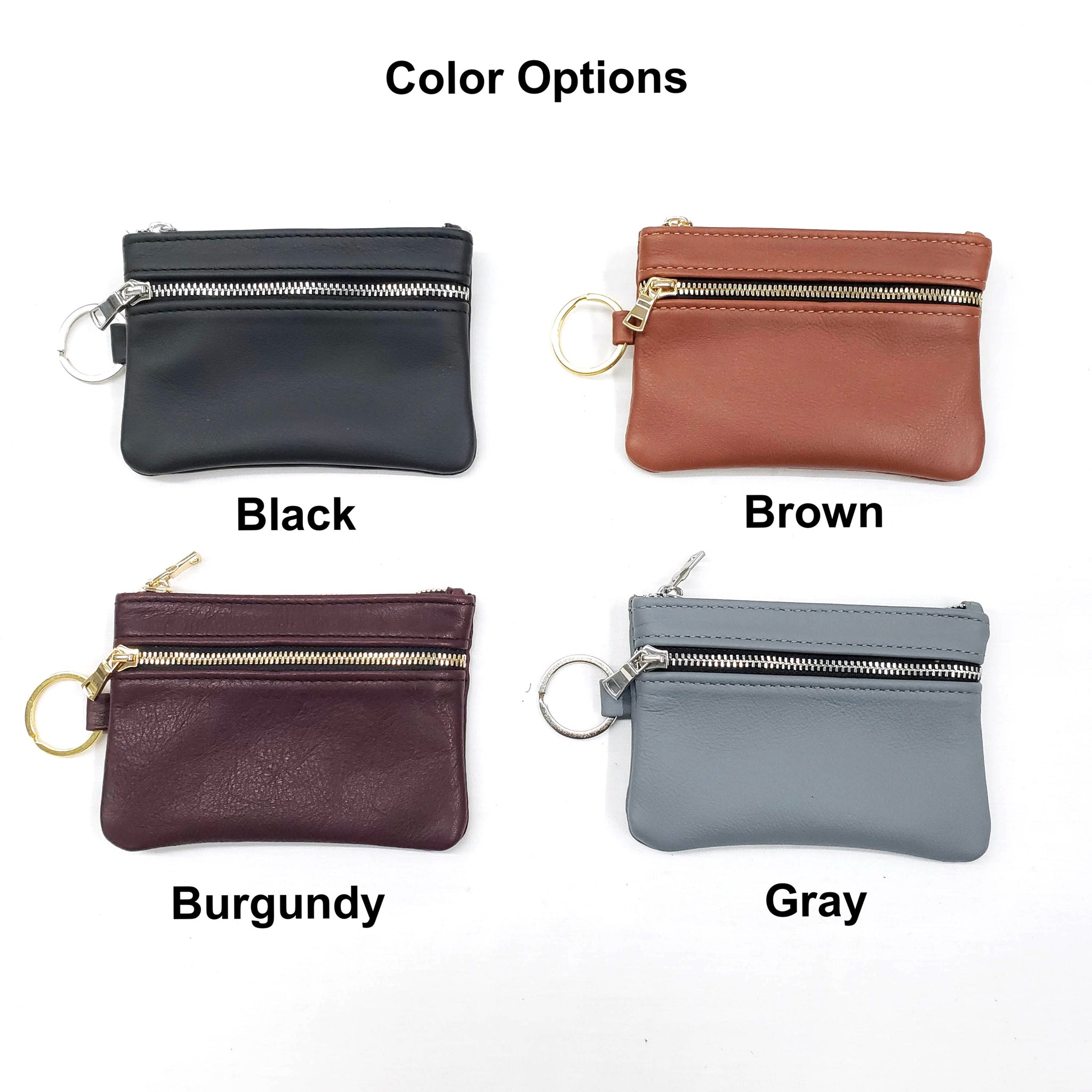 Leather Small Pouch Wallet Zipper Pouch Wallet Leather Mini 